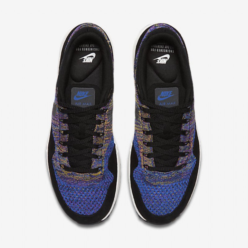 Nikelab Kengät Air Max 1 Miesten Flyknit Blue Runner Kirkkaan Violetti Sail Black