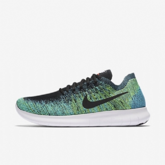 Running Nike Free 2017 Miesten Rn Flyknit Blue Chlorine Volt Black