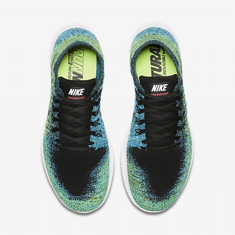 Running Nike Free 2017 Miesten Rn Flyknit Blue Chlorine Volt Black