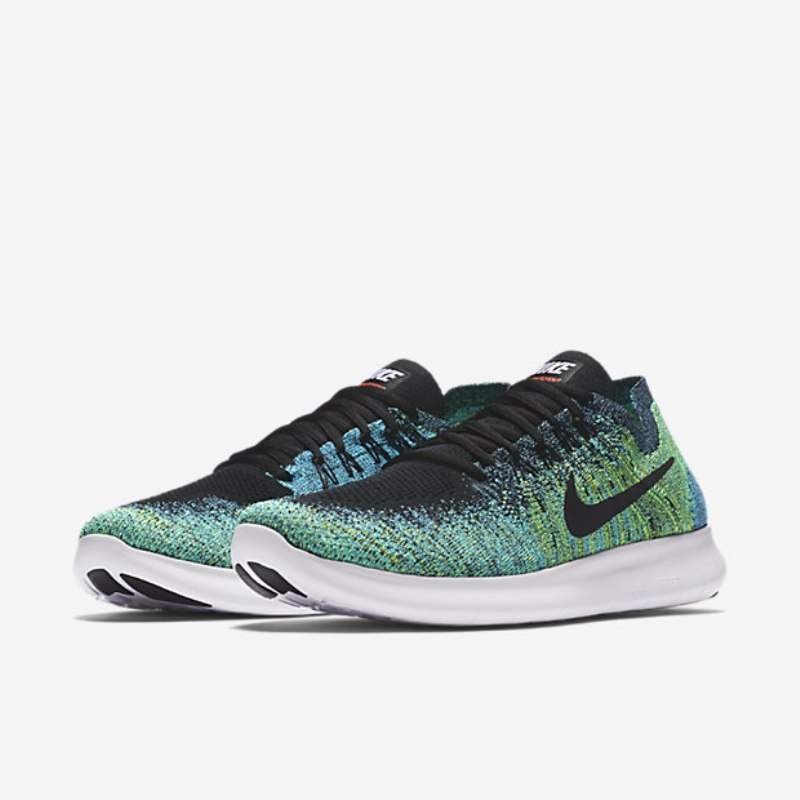 Running Nike Free 2017 Miesten Rn Flyknit Blue Chlorine Volt Black
