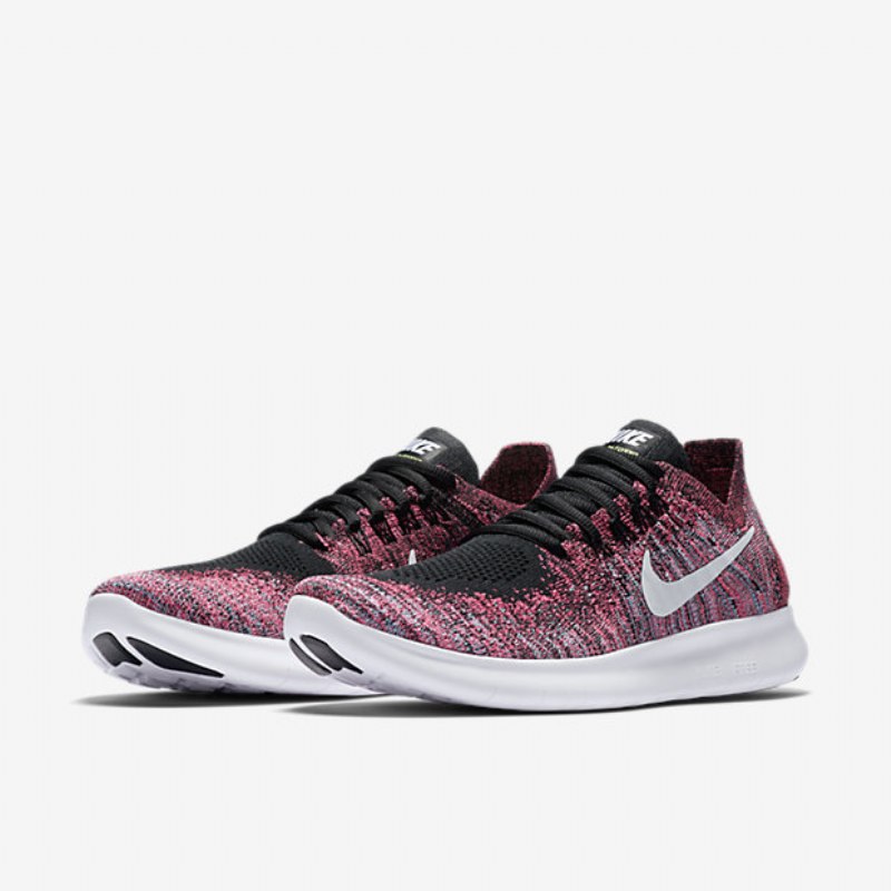 Running Nike Free 2017 Naisten Rn Flyknit Black Pink Racer Gamma Sininen Valkoinen