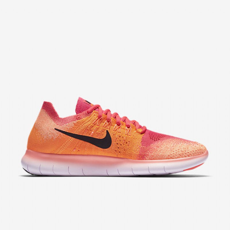 Running Nike Free 2017 Naisten Rn Flyknit Kirkas Mango Pink Racer Total Orange Black