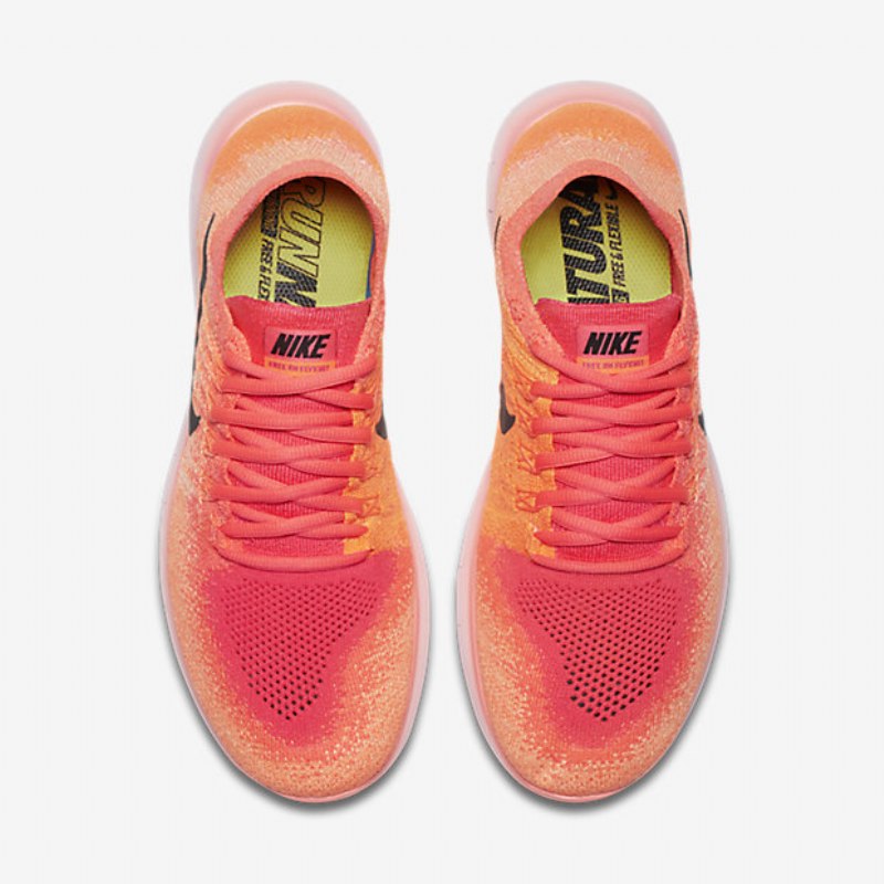 Running Nike Free 2017 Naisten Rn Flyknit Kirkas Mango Pink Racer Total Orange Black