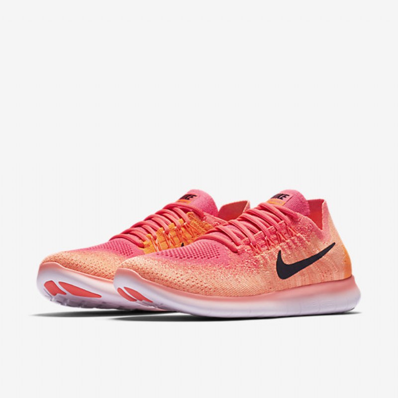 Running Nike Free 2017 Naisten Rn Flyknit Kirkas Mango Pink Racer Total Orange Black