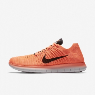 Running Nike Free Miesten Rn Flyknit Kirkas Mango Wolf Harmaa Valkoinen Musta