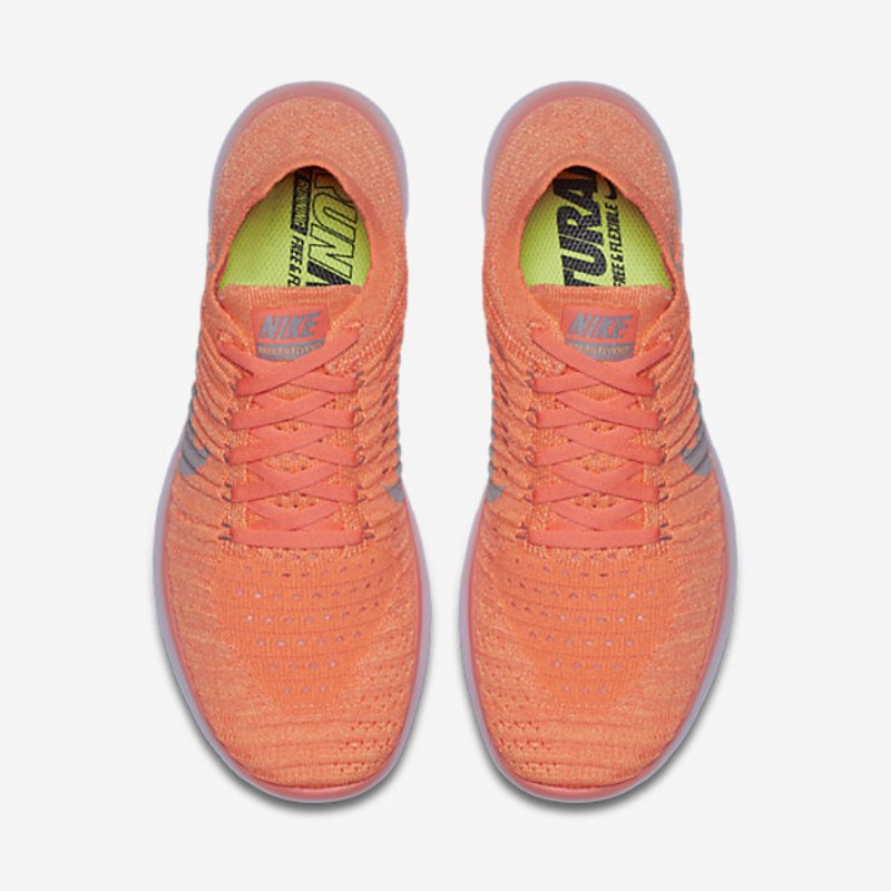 Running Nike Free Naisten Rn Flyknit Kirkas Mango Persikkakerma Vaalean Purppuraharmaa Susi