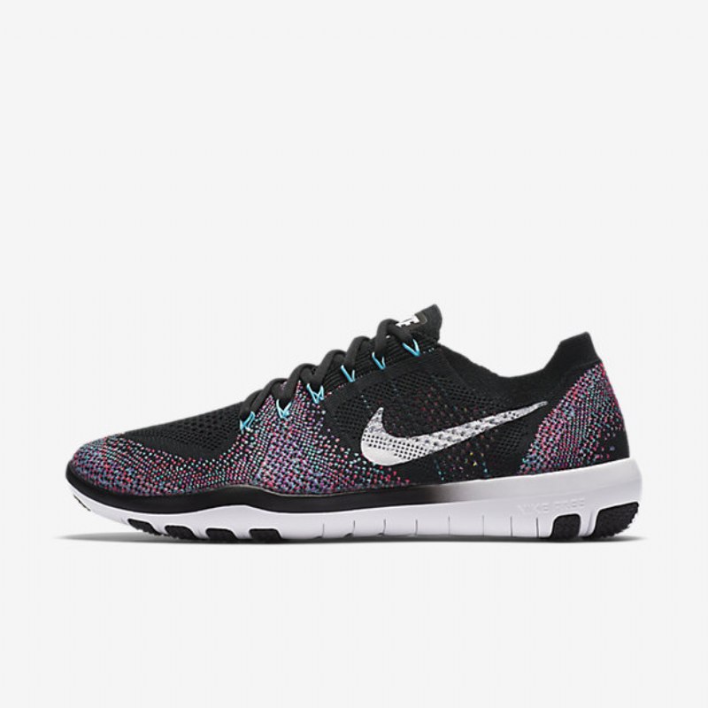 Treenikengät Nike Free Focus Flyknit 2 Naisten Musta Vaaleanpunainen Kilpa-valkoinen