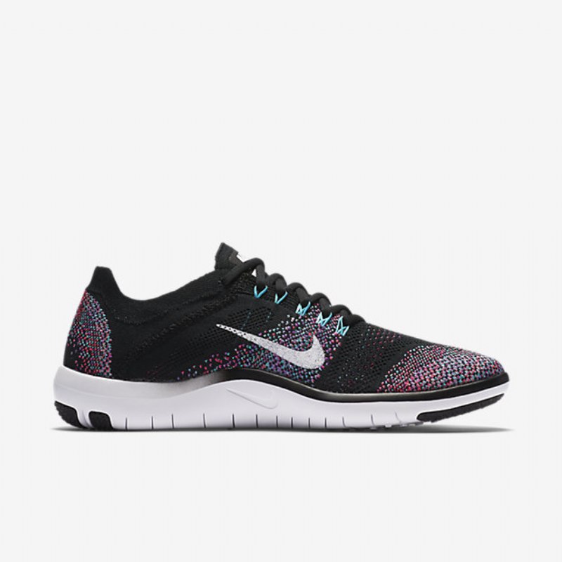 Treenikengät Nike Free Focus Flyknit 2 Naisten Musta Vaaleanpunainen Kilpa-valkoinen