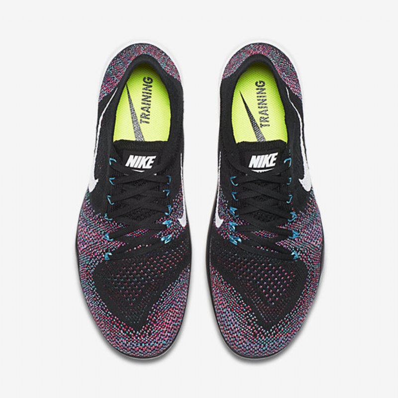 Treenikengät Nike Free Focus Flyknit 2 Naisten Musta Vaaleanpunainen Kilpa-valkoinen