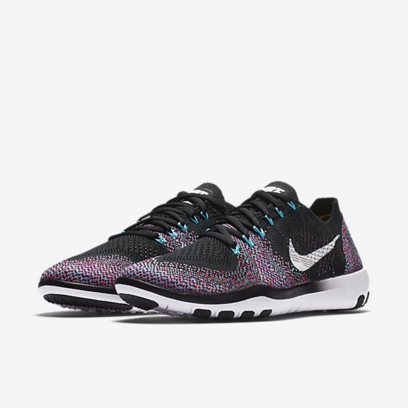 Treenikengät Nike Free Focus Flyknit 2 Naisten Musta Vaaleanpunainen Kilpa-valkoinen