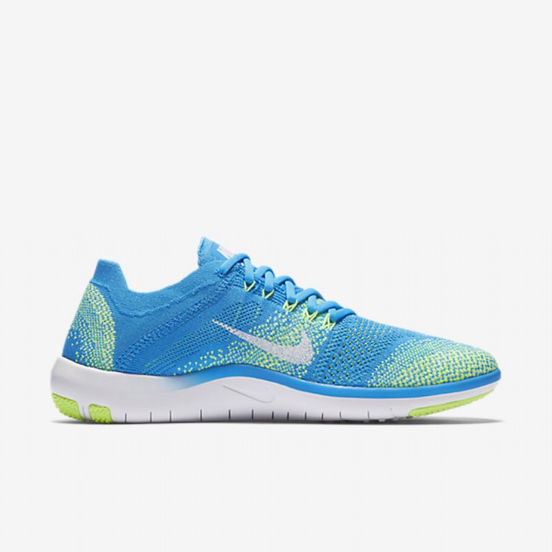 Treenikengät Nike Free Focus Flyknit 2 Naisten Sininen Kiiltävä Vihreä Phantom White