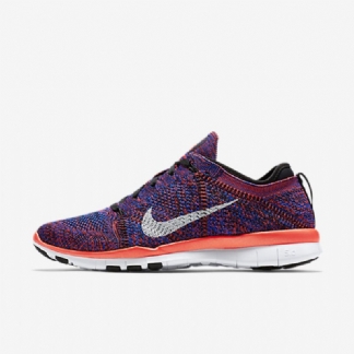 Treenikengät Nike Free Tr 5 Flyknit Naiset Musta Sininen Juoksija Kiiltävä Crimson White