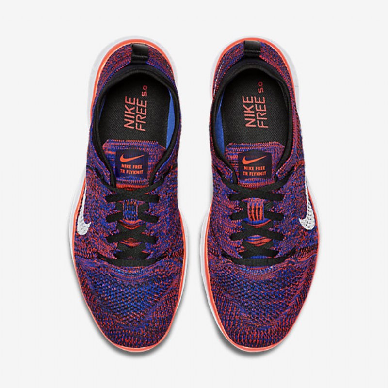 Treenikengät Nike Free Tr 5 Flyknit Naiset Musta Sininen Juoksija Kiiltävä Crimson White