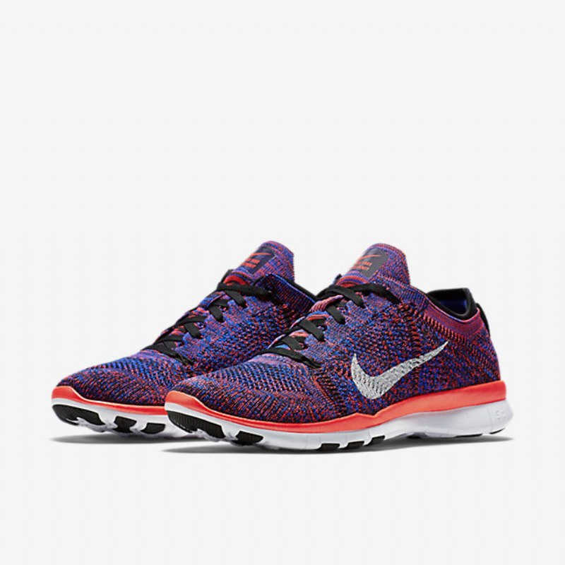Treenikengät Nike Free Tr 5 Flyknit Naiset Musta Sininen Juoksija Kiiltävä Crimson White
