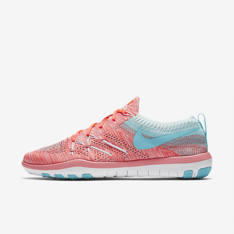 Treenikengät Nike Free Tr Focus Flyknit Naiset Melonikiilto Glacier Blue Total Crimson Polarisoitu