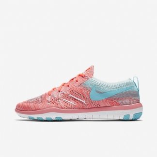 Treenikengät Nike Free Tr Focus Flyknit Naiset Melonikiilto Glacier Blue Total Crimson Polarisoitu