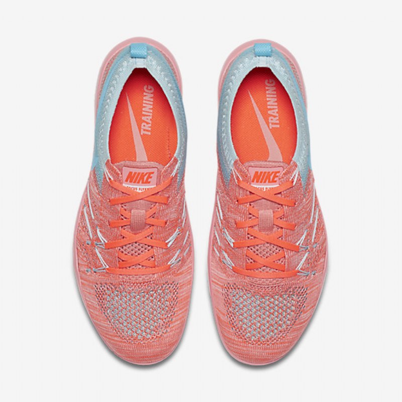 Treenikengät Nike Free Tr Focus Flyknit Naiset Melonikiilto Glacier Blue Total Crimson Polarisoitu