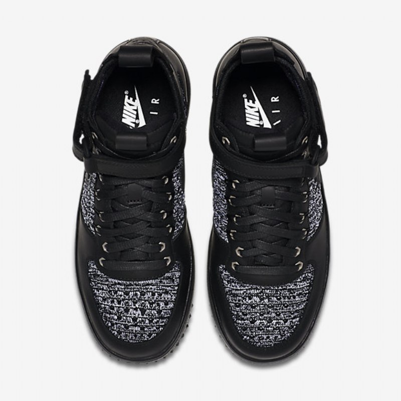Työskentely Nike Lunar Force 1 Flyknit Workboot Naisten Musta Valkoinen Harmaa Kylmä
