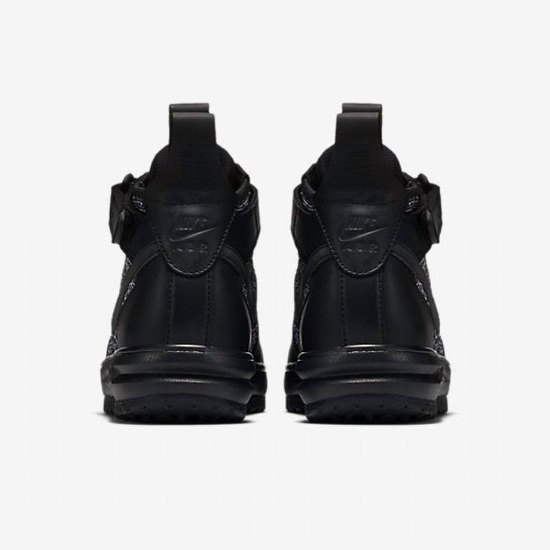 Työskentely Nike Lunar Force 1 Flyknit Workboot Naisten Musta Valkoinen Harmaa Kylmä