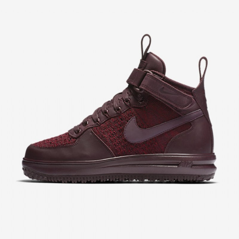 Työskentely Nike Lunar Force 1 Flyknit Workboot Naisten Syvä Bordeaux Team Punainen Purppura Savu