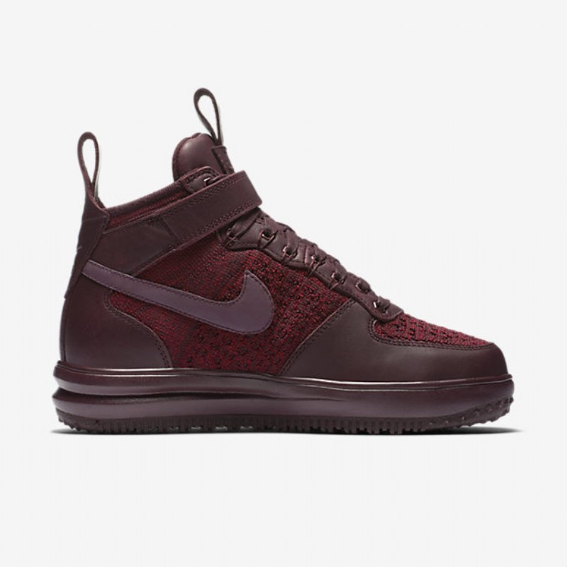 Työskentely Nike Lunar Force 1 Flyknit Workboot Naisten Syvä Bordeaux Team Punainen Purppura Savu