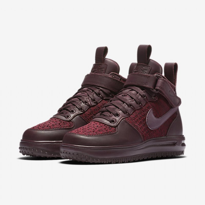 Työskentely Nike Lunar Force 1 Flyknit Workboot Naisten Syvä Bordeaux Team Punainen Purppura Savu